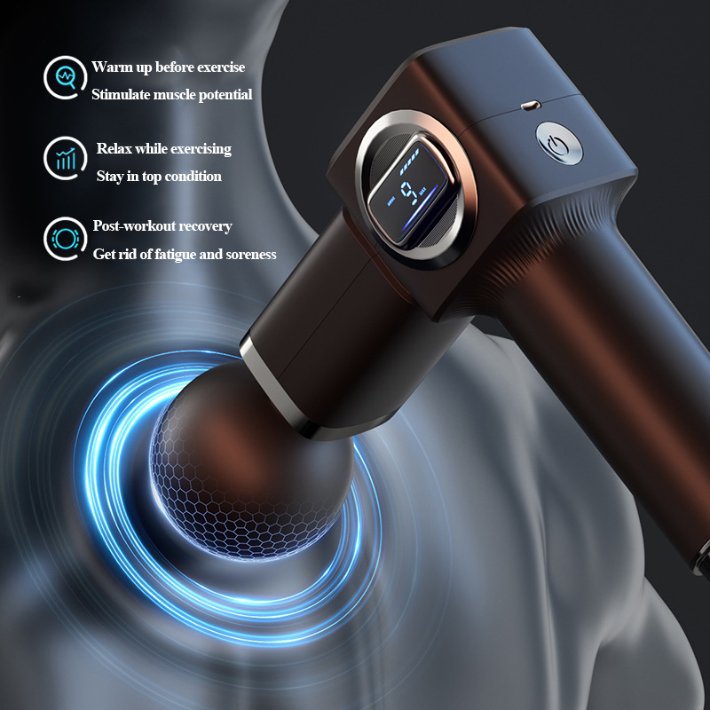 Percussion Gun Massager for Full Body Pain Relief, Rechargeable Cordless Deep Tissue Massage Machine for Legs & Arms, Use at Home, Gym & During Travel