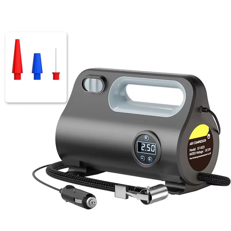 Tyre Inflator for Car - 150 PSI, 12V DC Portable Air Compressor with Digital Tire Pressure Gauge & LED Light | Car Accessories, Auto Air Pump for Cars, Motorcycle & Other Inflatables