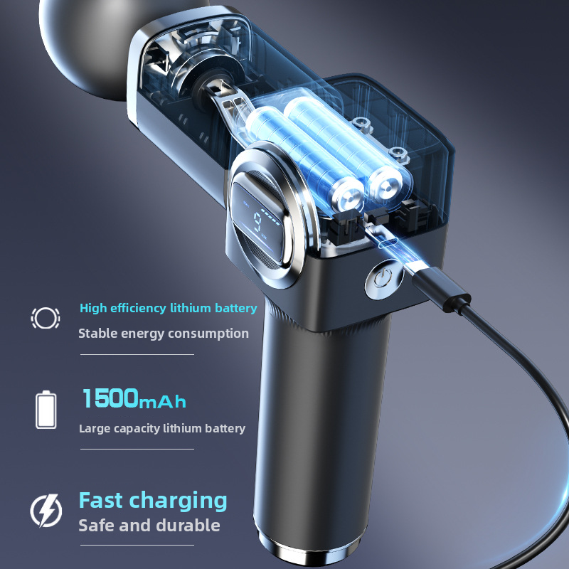 Percussion Gun Massager for Full Body Pain Relief, Rechargeable Cordless Deep Tissue Massage Machine for Legs & Arms, Use at Home, Gym & During Travel